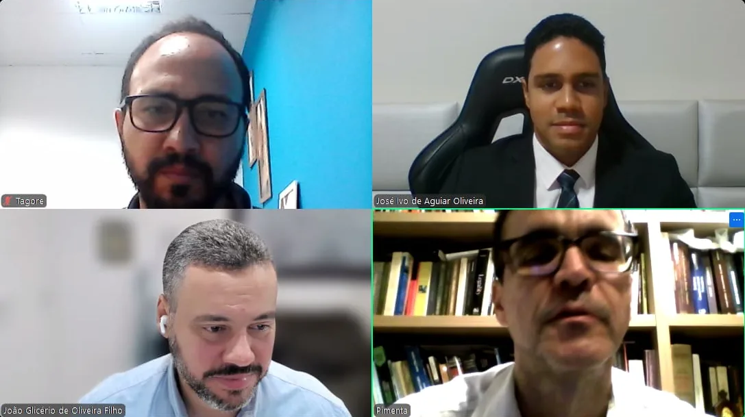Defesa de mestrado por videoconferência: José Ivo e os professores da banca examinadora