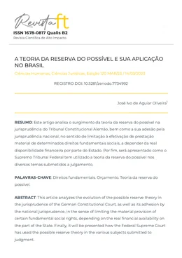 Primeira página do artigo na Revista Científica FT
